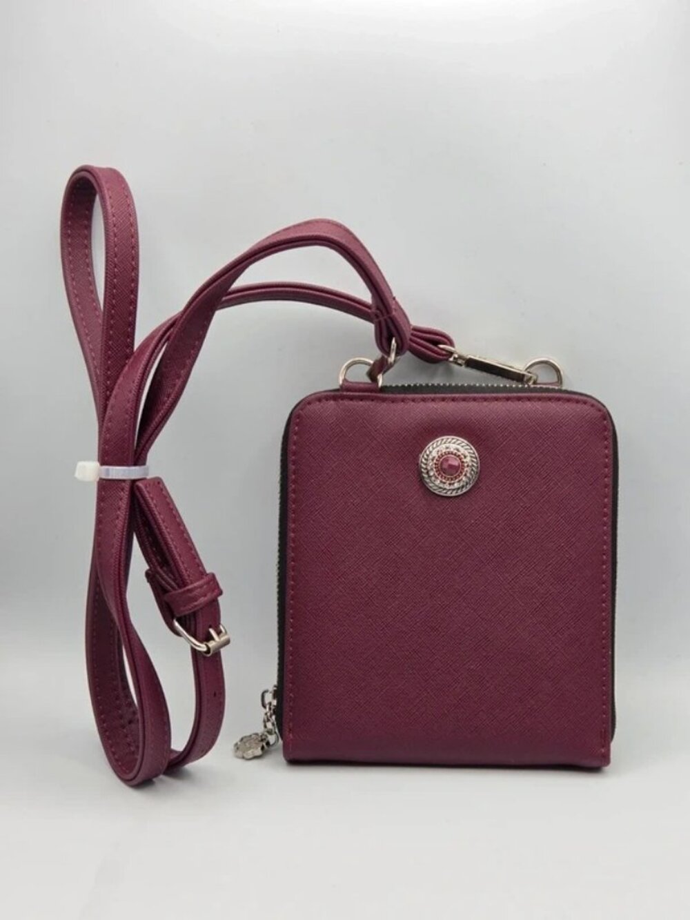 Miche Burgundy Crossbody Wallet Purse Interchangeable Button